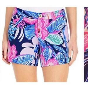 LILLY PULITZER Callahan Knit Shorts High Tide Navy Sugar Mambo